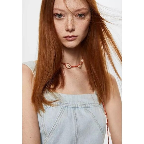 NWT MANGO Zip Denim Mini Dress Size XS Color‎ Light Blue - Picture 3 of 8